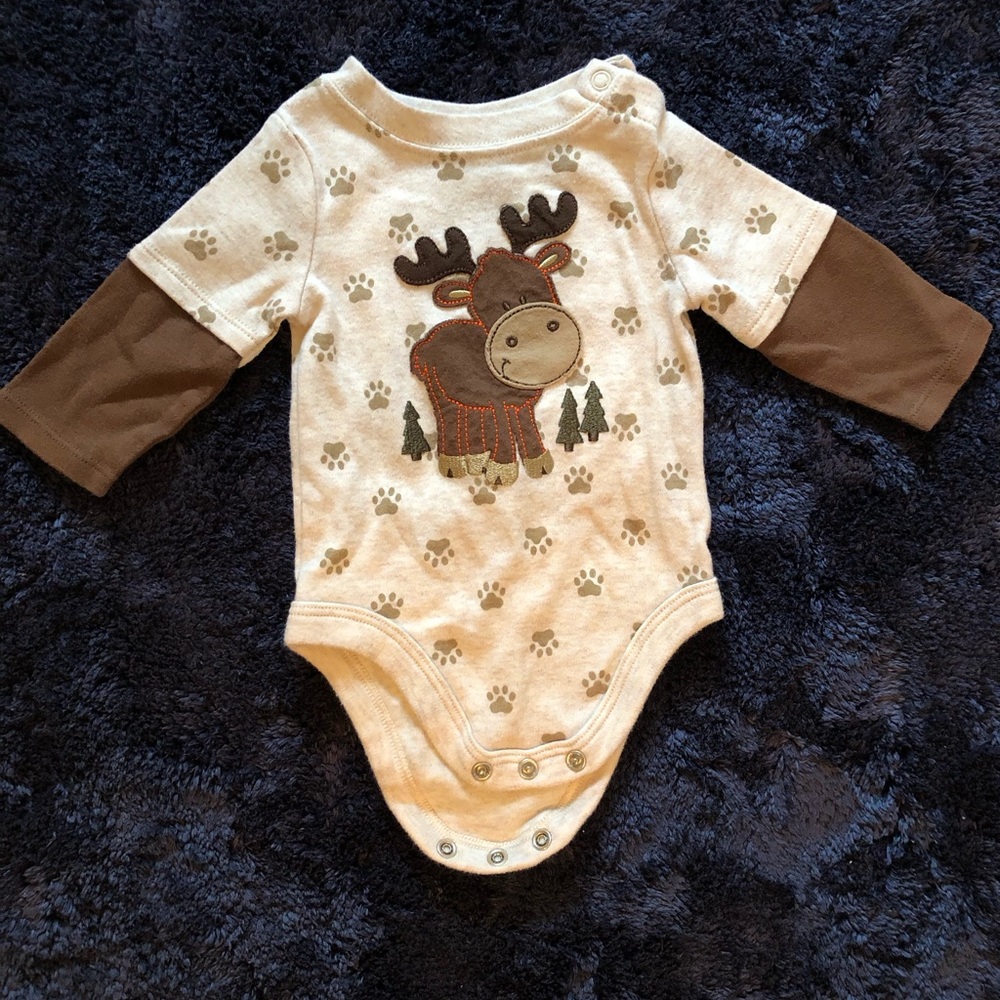 Moose long sleeve onesie 0-3mo